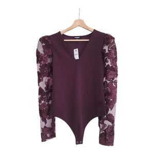 NWT Express Deep Purple Lace Bodysuit